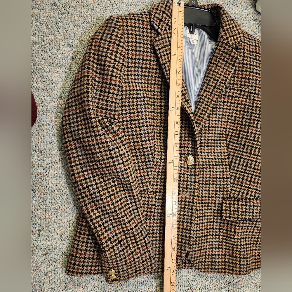 J. Crew Brown Houndstooth Schoolboy Blazer Size 4 - Picture 11 of 11